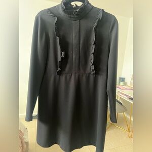 Zara Black Long Sleeve Dress with Ruffle Detail